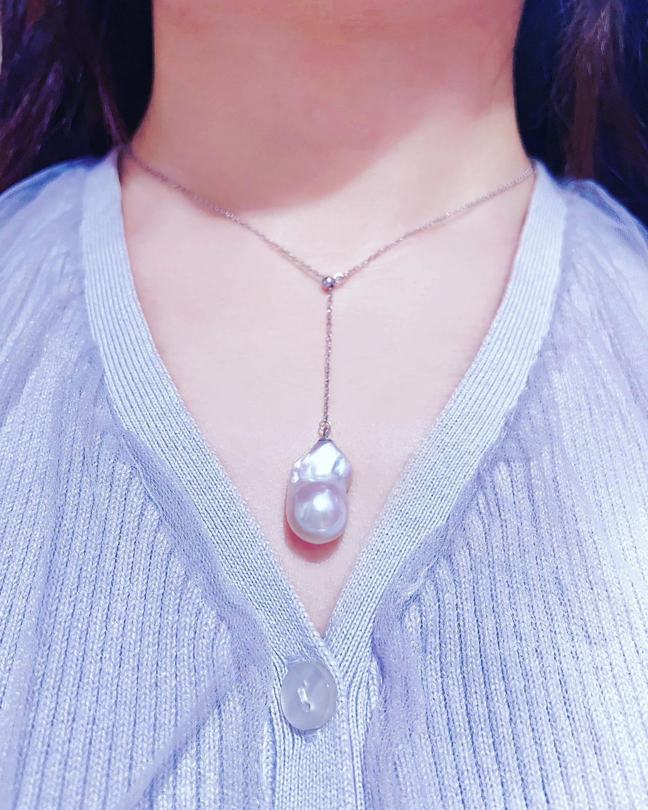 Eterna Duo Drop Pearl Necklace
