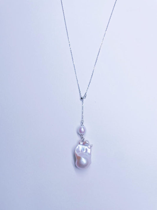 Eterna Duo Drop Pearl Necklace